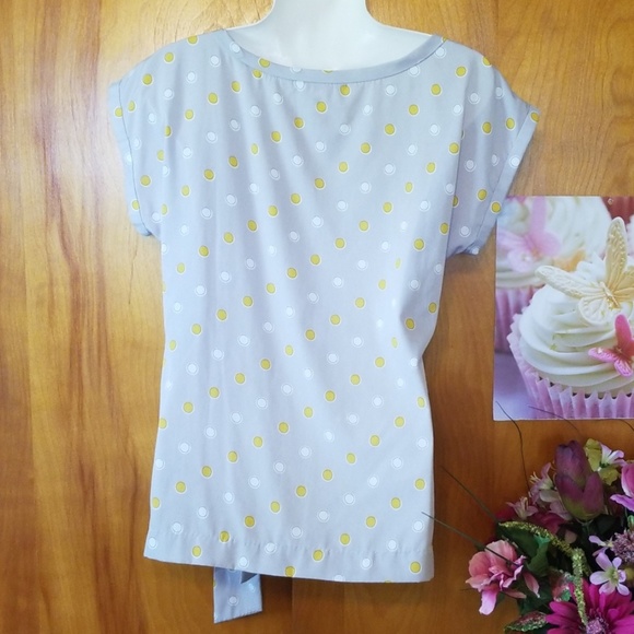 🔴SALE Banana Republic Gray & Yellow Blouse, M - Picture 2 of 8
